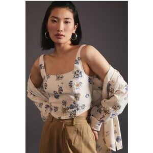 Anthropologie Pilcro Kailey Floral Corset Top Sz XL